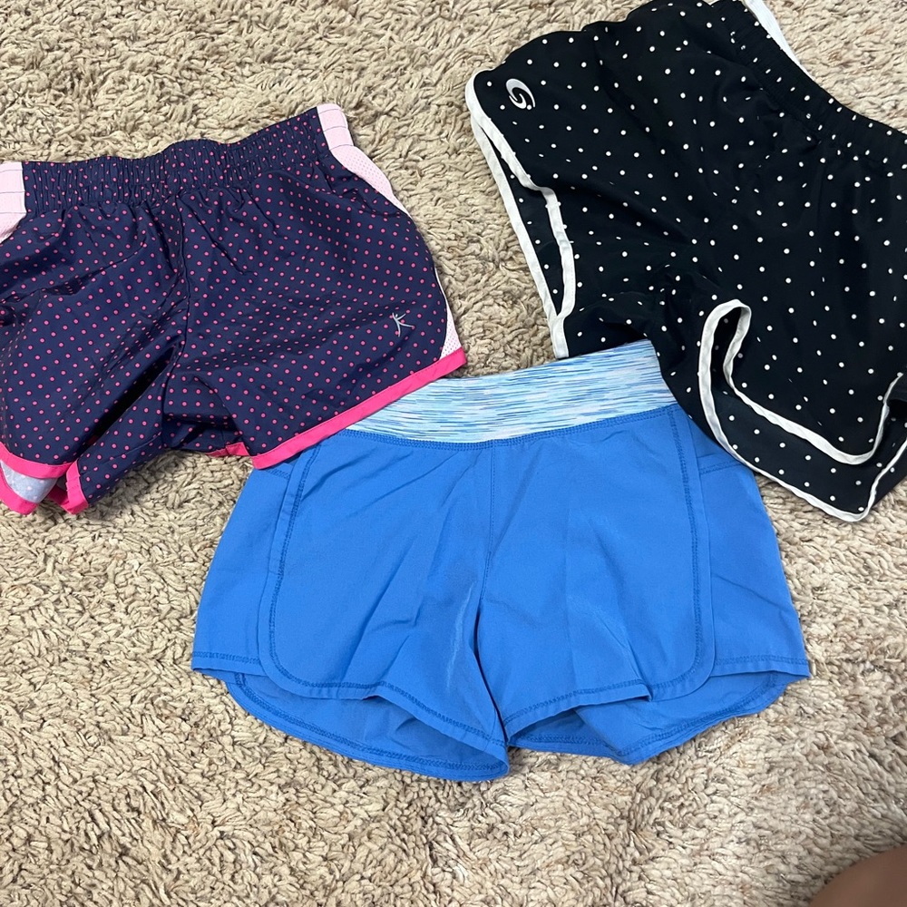 Three pair of size 8-10 athletic shorts girls